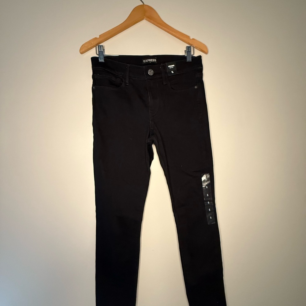 Express Black Skinny Jeans with Tapered Leg
